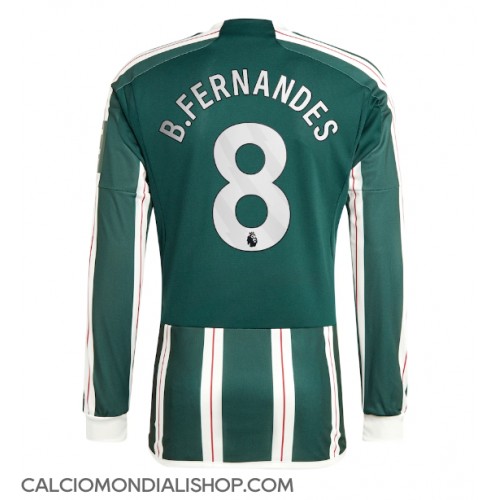 Maglie da calcio Manchester United Bruno Fernandes #8 Seconda Maglia 2023-24 Manica Lunga